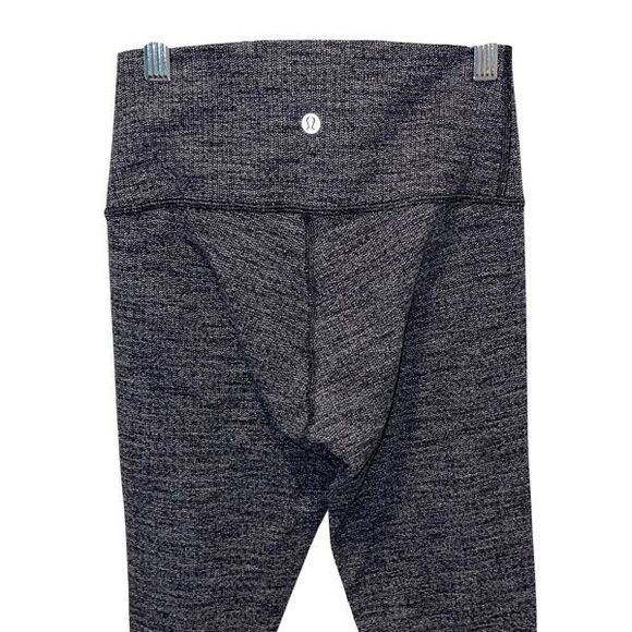 Lululemon Womens High Rise Wunder Under Knit Leggings Heathered Gray Black Size - Picture 7 of 10